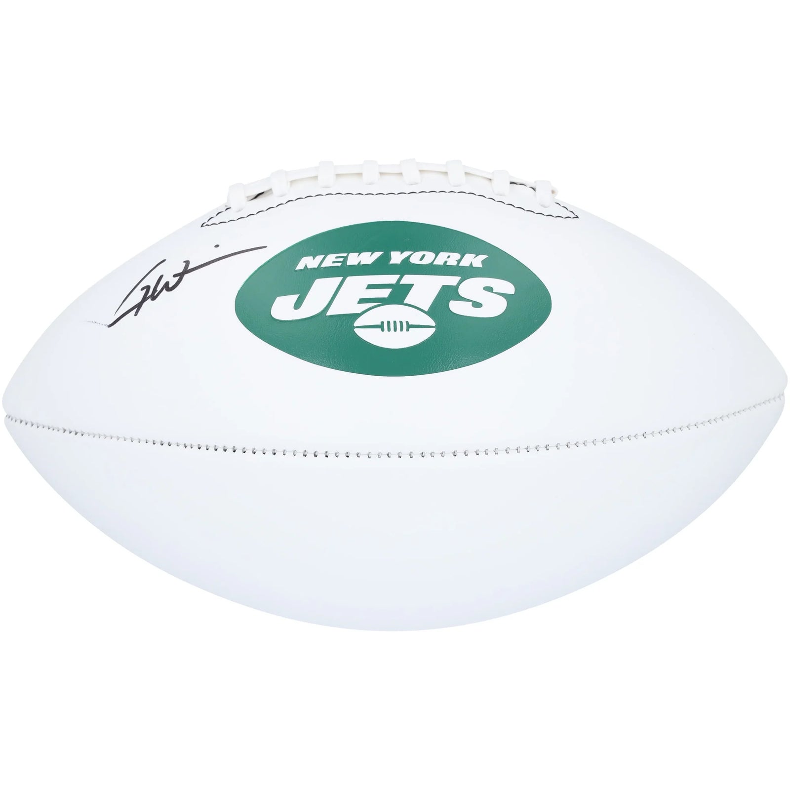 Garrett Wilson Signed Jets Football White Panel