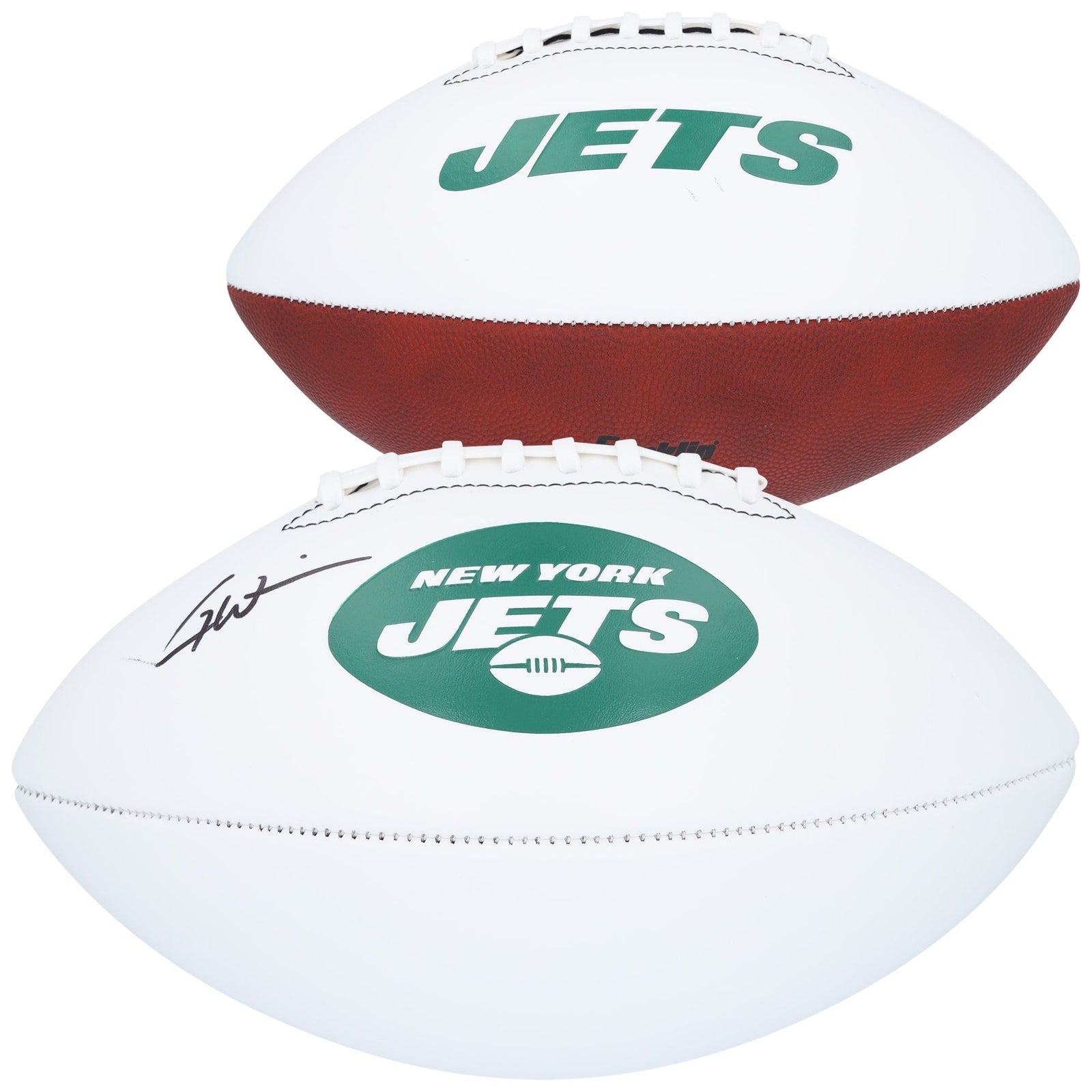 Garrett Wilson New York Jets Autographed Fanatics Authentic Franklin White Panel Football - The Ballers Bank
