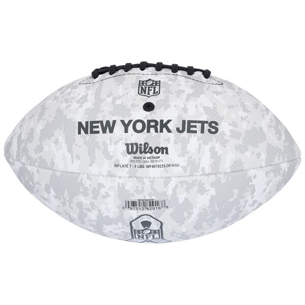 Garrett Wilson New York Jets Autographed Fanatics Authentic Wilson 2024 Salute To Service Football - The Ballers Bank