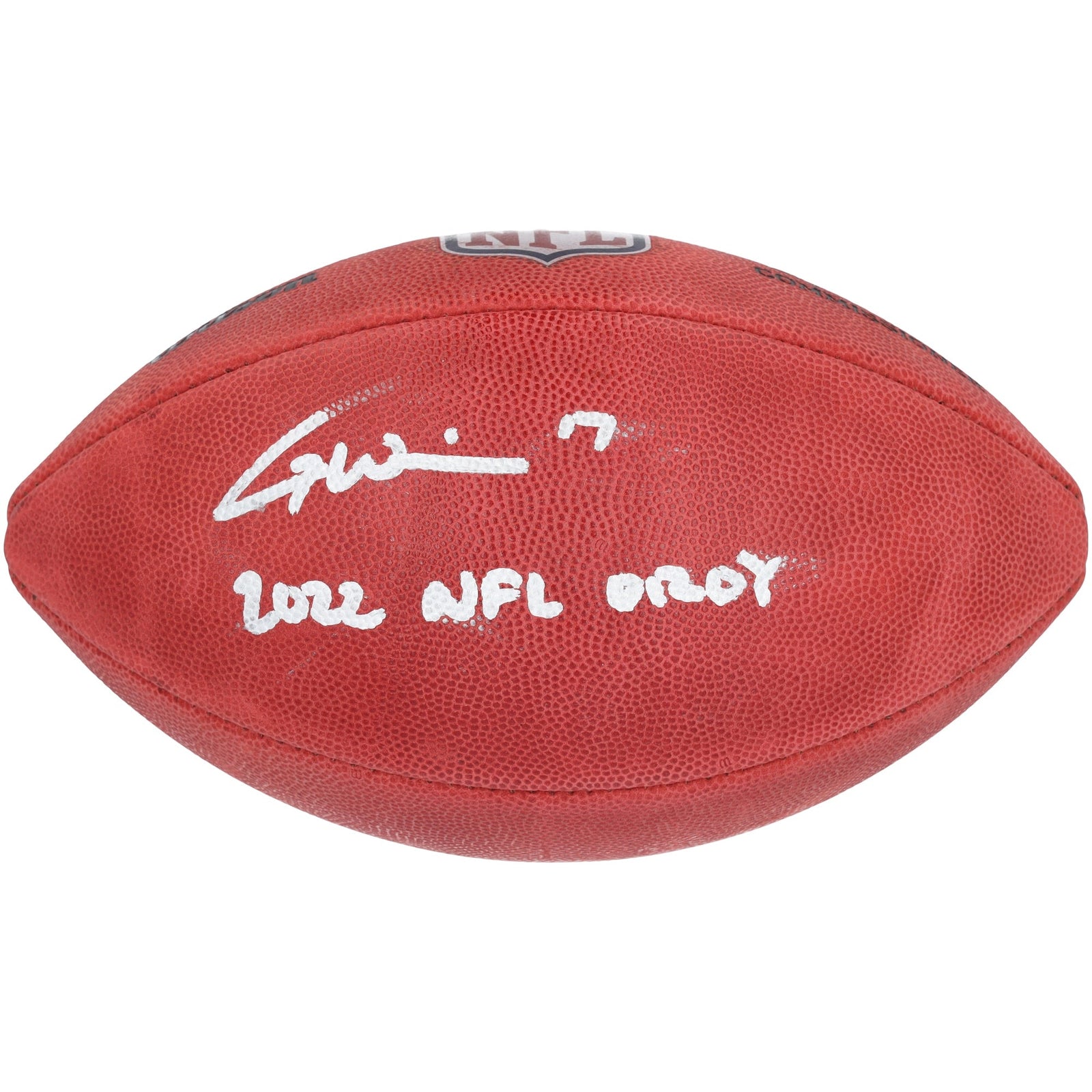 Garrett Wilson New York Jets Fanatics Authentic 2022 NFL Offensive Rookie of the Year Autographed Duke Pro Football with ''2022 NFL OROY'' Inscription - The Ballers Bank