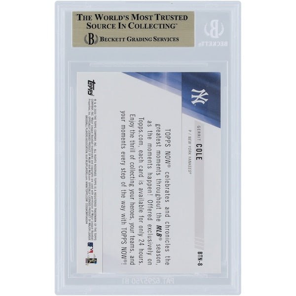 Gerrit Cole New York Yankees 2020 Topps Now Best of Topps Now BTN - 8 BGS Authenticated 9.5 Card - The Ballers Bank