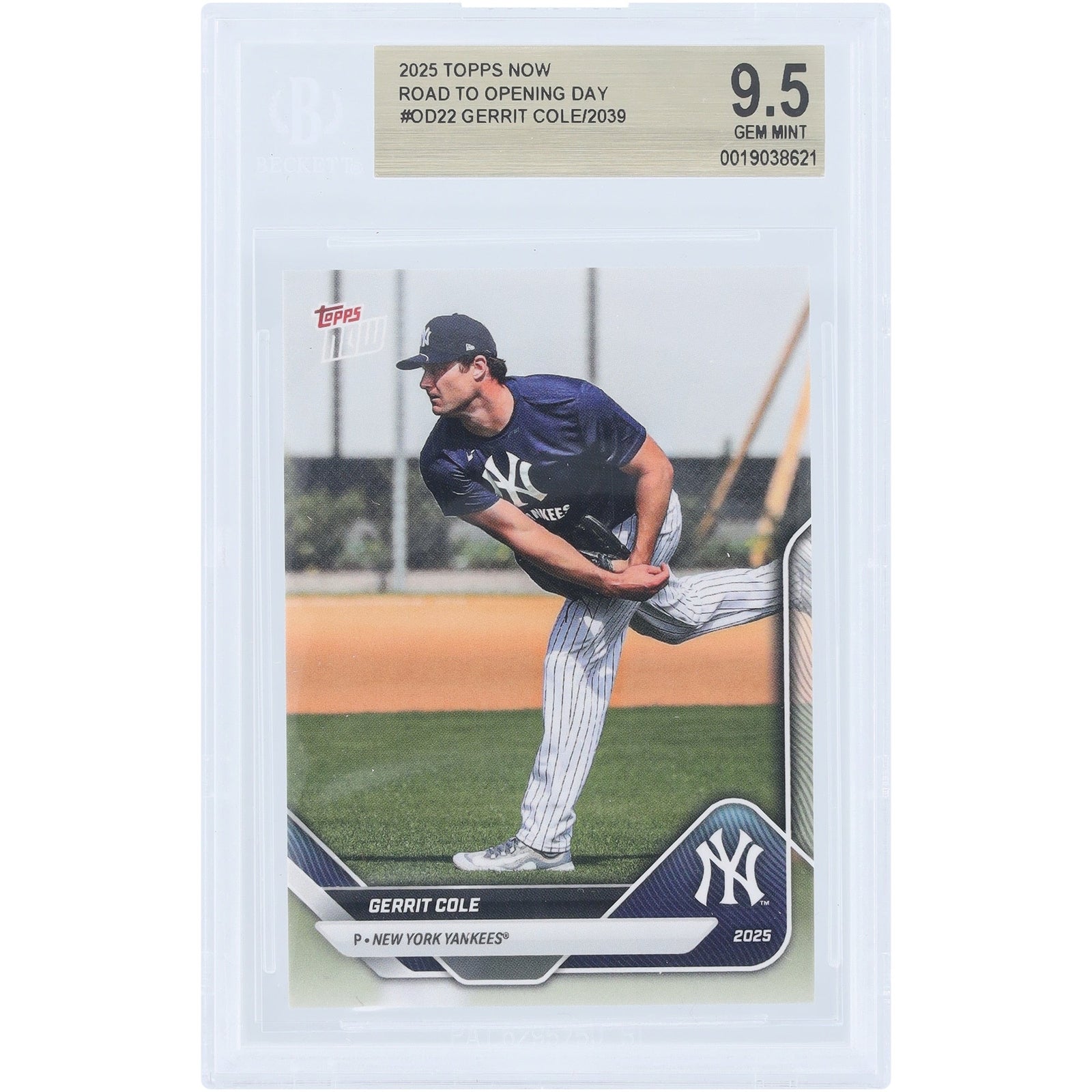 Gerrit Cole New York Yankees 2025 Topps Now Road to Opening Day OD - 22 BGS Authenticated 9.5 Card - The Ballers Bank