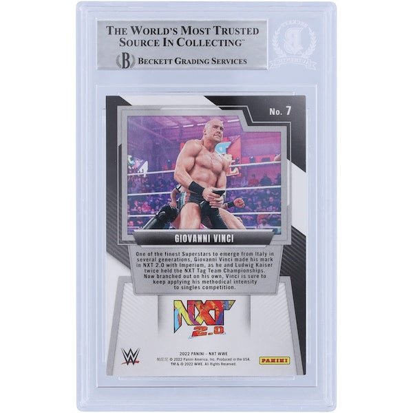 Giovanni Vinci WWE Autographed 2022 Panini NXT 7 Beckett Fanatics Witnessed Authenticated Card - The Ballers Bank