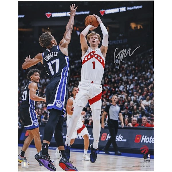 Gradey Dick Toronto Raptors Autographed Fanatics Authentic 16" x 20" Jump Shot vs. Kings Photograph - The Ballers Bank