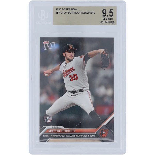 Grayson Rodriguez Baltimore Orioles 2023 Topps Now MLB Debut 57 BGS Authenticated 9.5 Rookie Card - The Ballers Bank