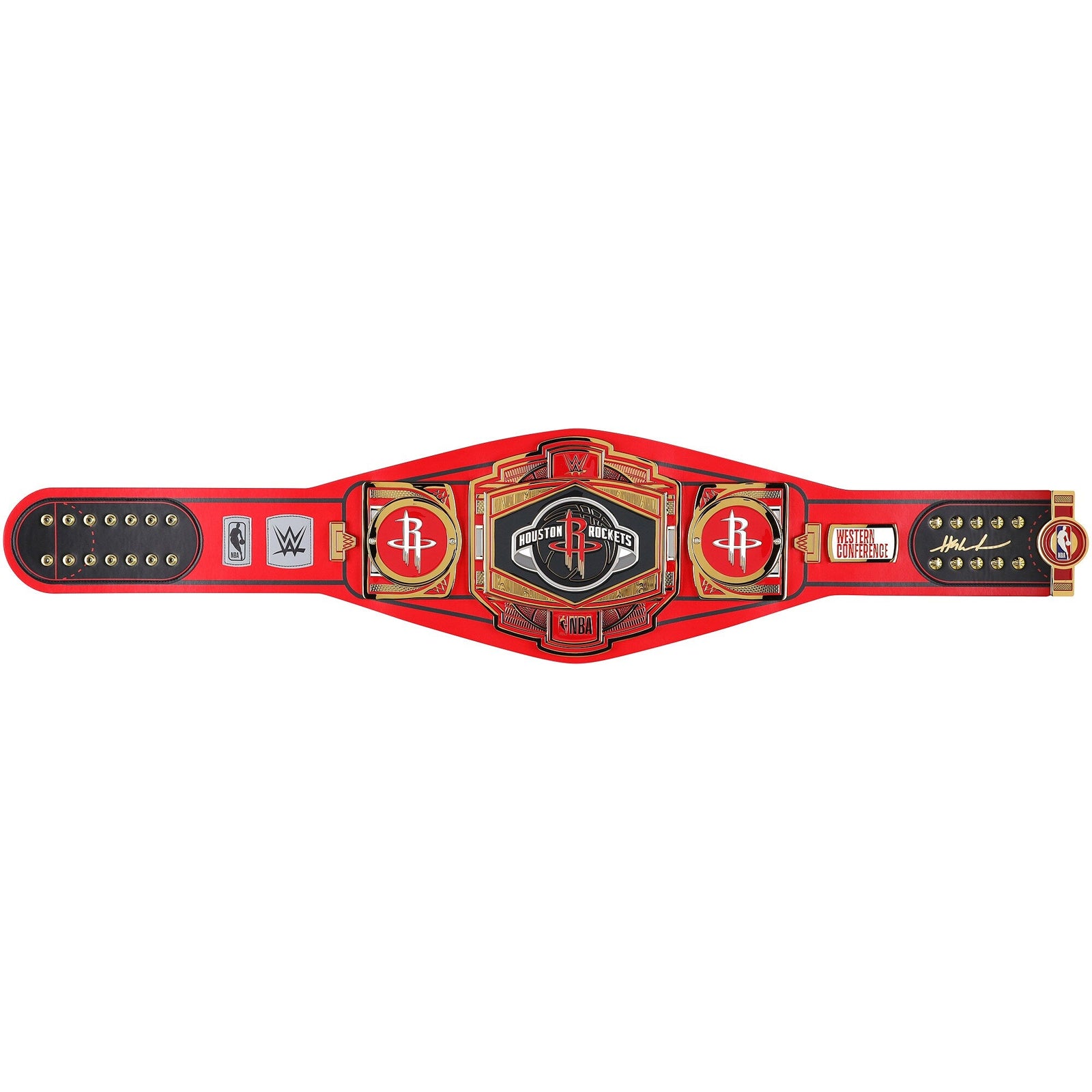 Hakeem Olajuwon Houston Rockets Autographed Fanatics Authentic WWE Legacy Title Belt - The Ballers Bank
