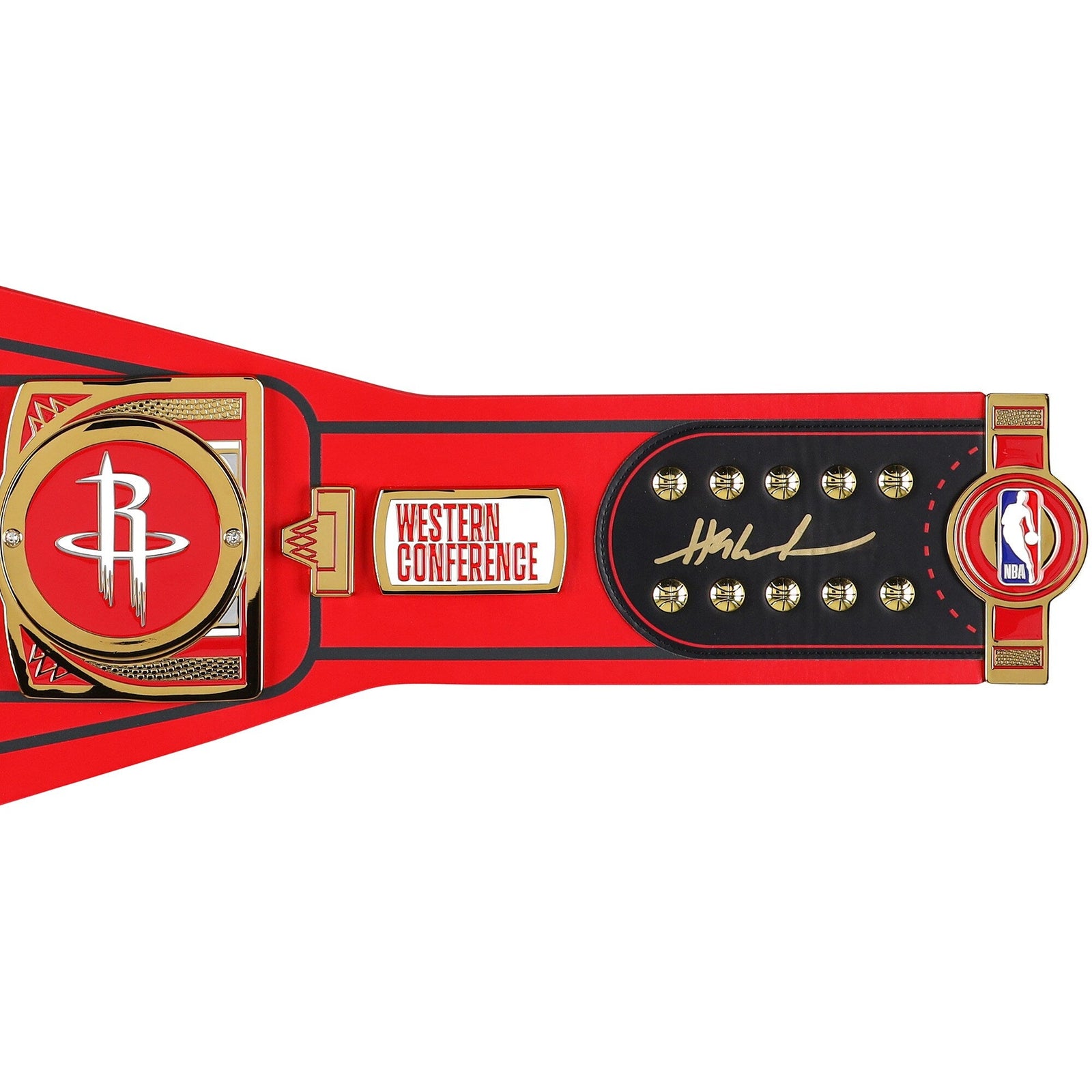 Hakeem Olajuwon Houston Rockets Autographed Fanatics Authentic WWE Legacy Title Belt - The Ballers Bank
