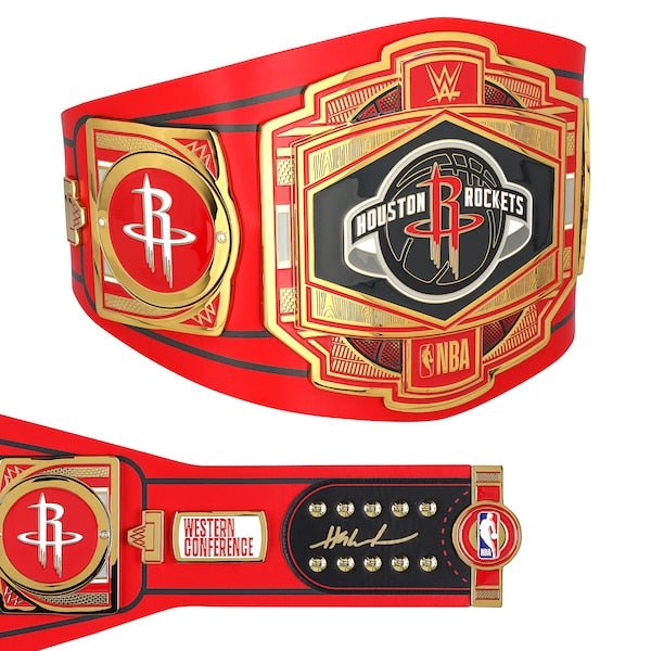 Hakeem Olajuwon Houston Rockets Autographed Fanatics Authentic WWE Legacy Title Belt - The Ballers Bank