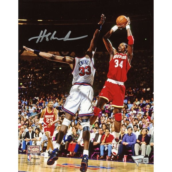 Hakeem Olajuwon Houston Rockets Fanatics Authentic Autographed 8" x 10" Jumping Photograph - The Ballers Bank