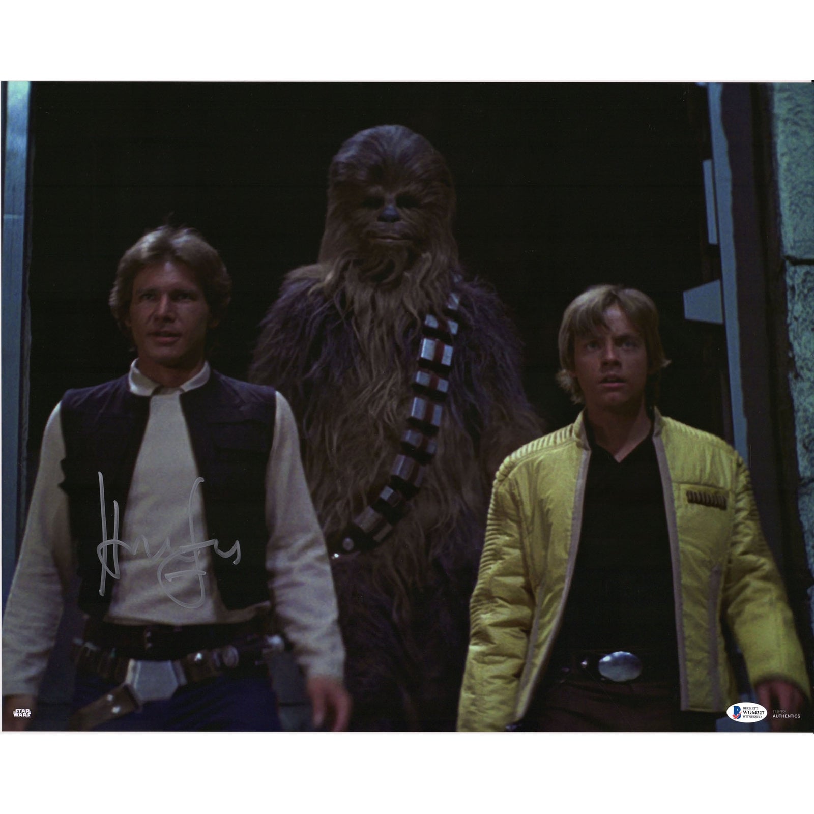 Harrison Ford A New Hope Autographed Fanatics Authentic 16" x 20" Han Solo with Chewbacca & Luke Skywalker Photograph - The Ballers Bank
