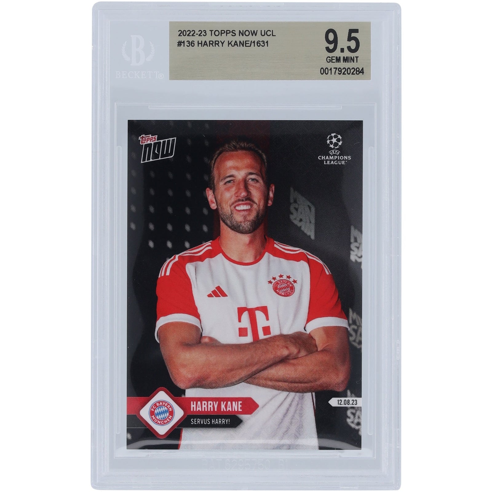 Harry Kane Bayern Munich 2022 - 23 Topps Now Servus Harry! 12.08.23 136 BGS Authenticated 9.5 Card - The Ballers Bank