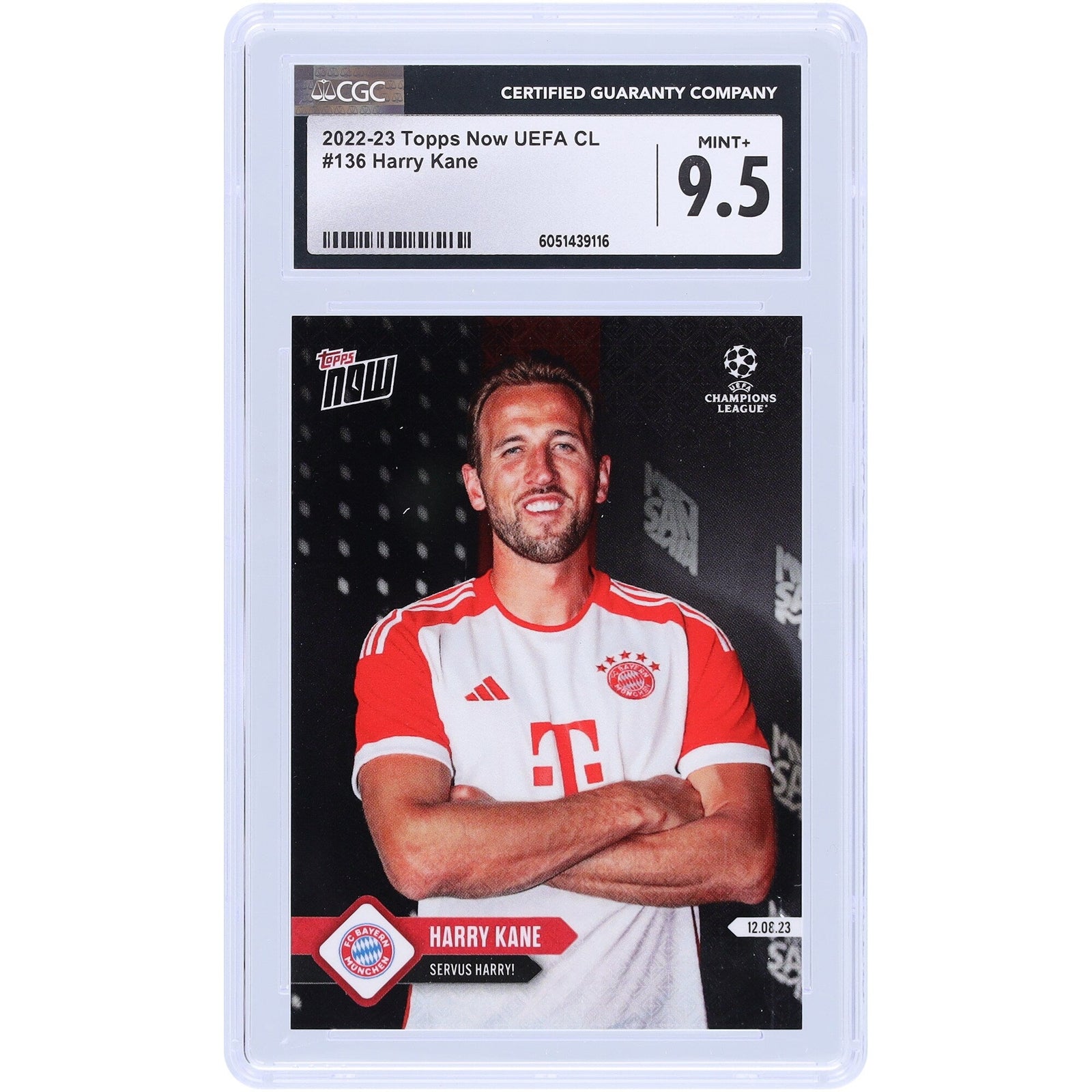 Harry Kane Bayern Munich 2022 - 23 Topps Now UEFA Servus Harry! 136 CGC Authenticated 9.5 Card - The Ballers Bank