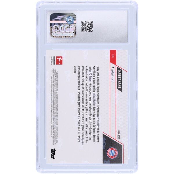 Harry Kane Bayern Munich 2023 - 24 Topps Now UEFA A Perfect Start! 6 CGC Authenticated 9.5 Card - The Ballers Bank