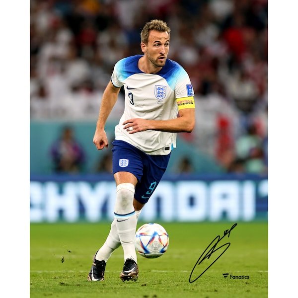 Harry Kane England National Team Autographed Fanatics Authentic 8" x 10" White Jersey Passing Photograph - The Ballers Bank