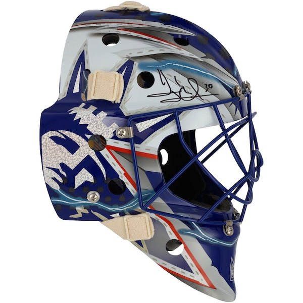 Henrik Lundqvist New York Rangers Autographed Fanatics Authentic Statue of Liberty Replica Goalie Mask - The Ballers Bank
