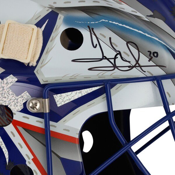 Henrik Lundqvist New York Rangers Autographed Fanatics Authentic Statue of Liberty Replica Goalie Mask - The Ballers Bank