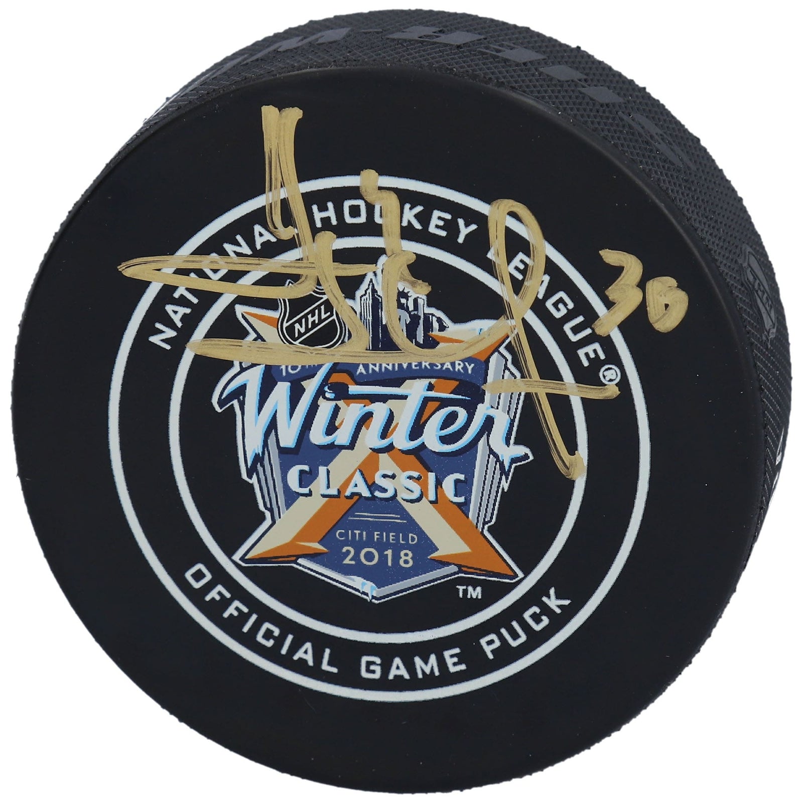 Henrik Lundqvist New York Rangers Fanatics Authentic Autographed 2018 NHL Winter Classic Official Game Puck - The Ballers Bank