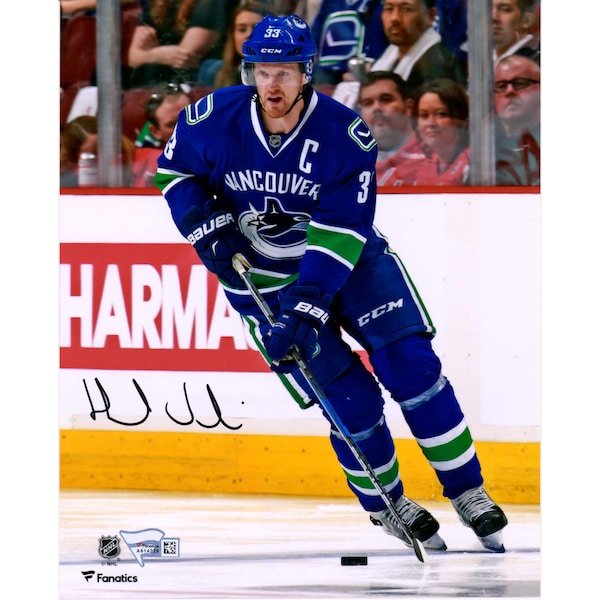 Henrik Sedin Vancouver Canucks Fanatics Authentic Autographed 8" x 10" Blue Jersey Skating Photograph - The Ballers Bank