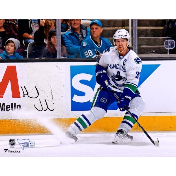 Henrik Sedin Vancouver Canucks Fanatics Authentic Autographed 8" x 10" White Jersey Stopping Photograph - The Ballers Bank