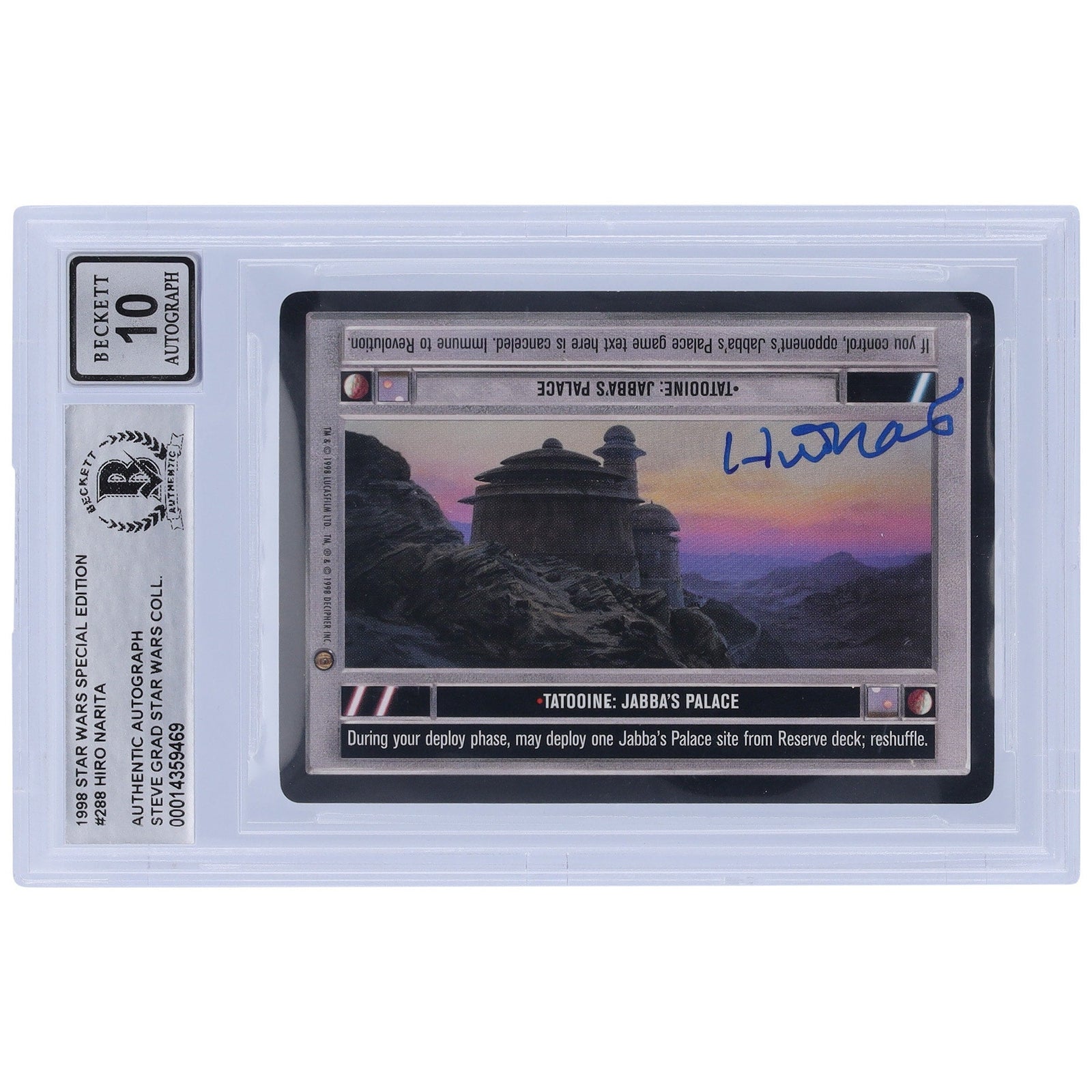 Hiro Narita Star Wars Autographed 1998 CCG Special Edition 288 BGS Authenticated 10 Card - The Ballers Bank