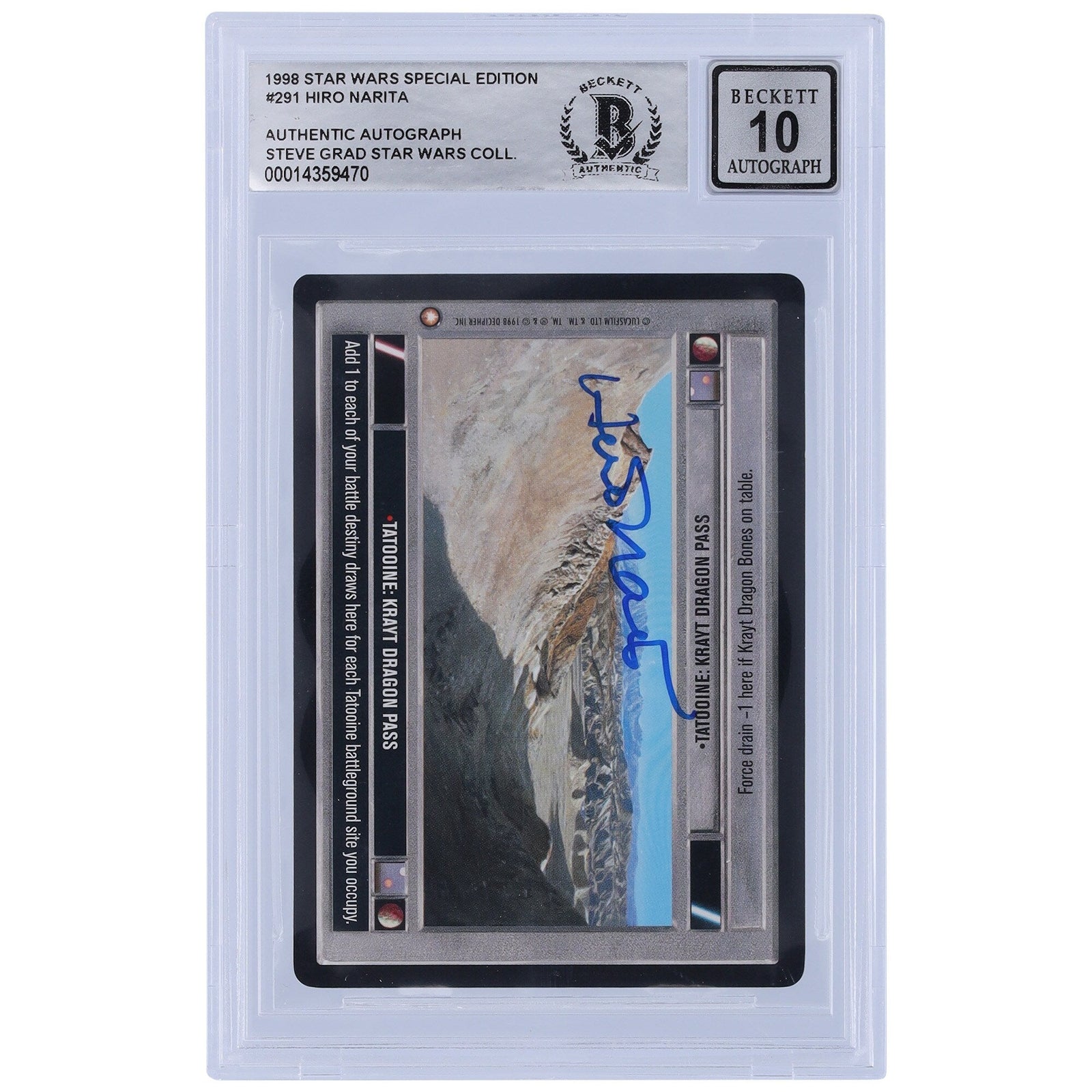 Hiro Narita Star Wars Autographed 1998 CCG Special Edition 291 BGS Authenticated 10 Card - The Ballers Bank