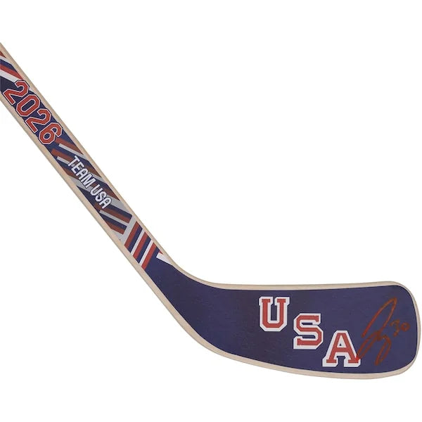 Jake Oettinger Signed Team USA 2026 Olympics Mini Wood Stick | Authenticated