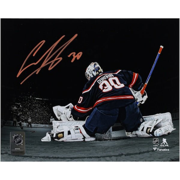 Ilya Sorokin New York Islanders Autographed Fanatics Authentic 8" x 10" Making Save Spotlight Photograph - The Ballers Bank