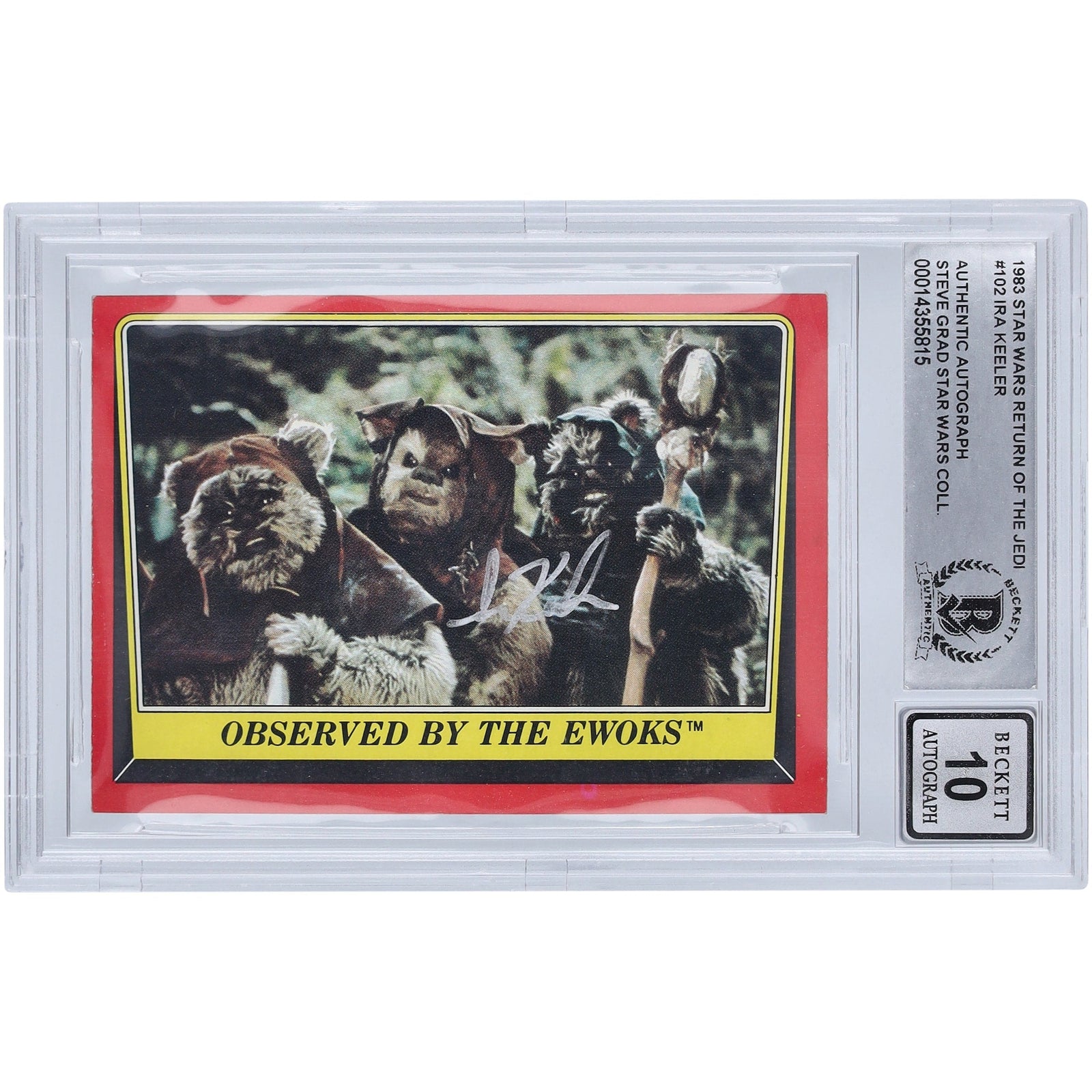 Ira Keeler Star Wars Autographed 1983 Topps Return of the Jedi 102 BGS Authenticated 10 Card - The Ballers Bank