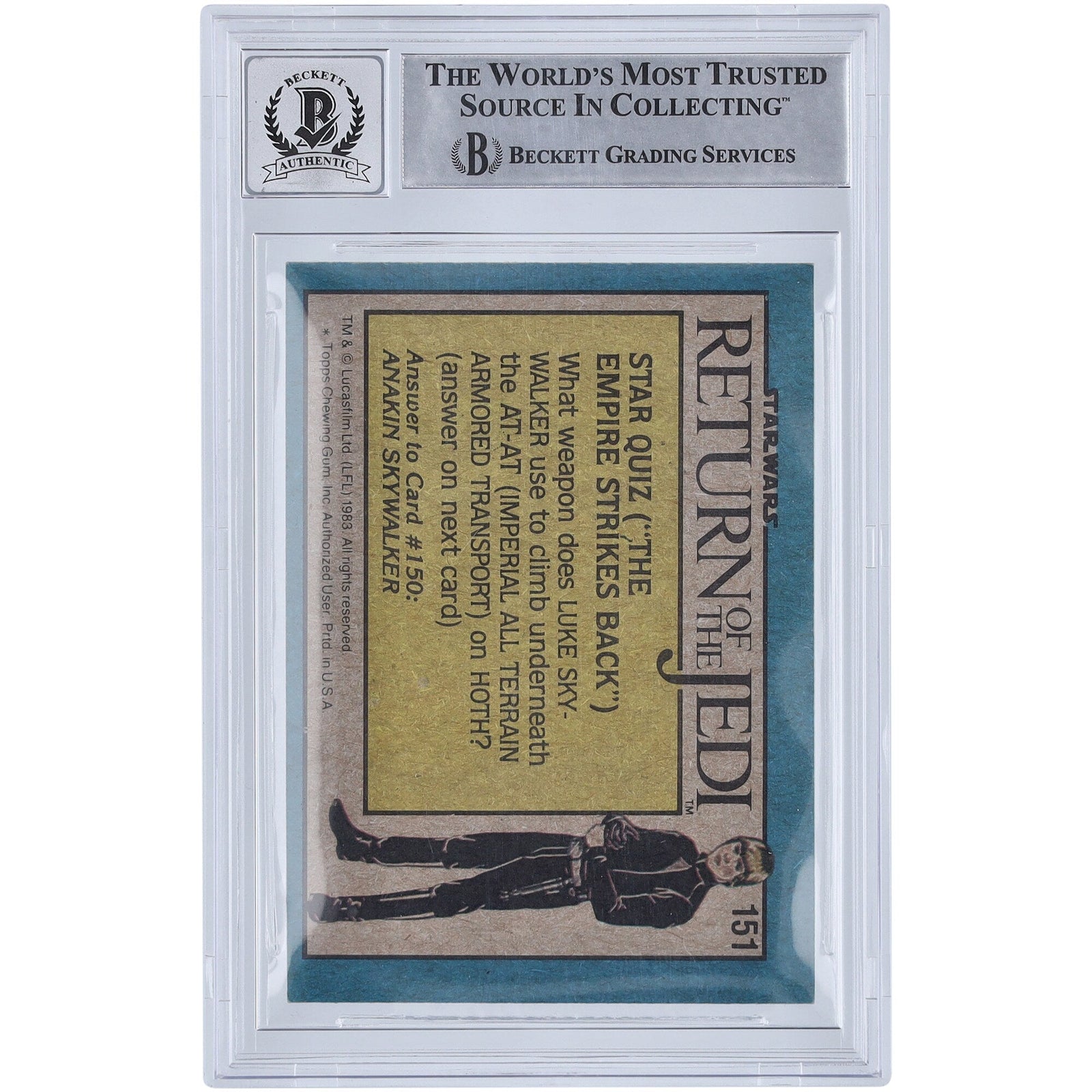 Ira Keeler Star Wars Autographed 1983 Topps Return of the Jedi 151 BGS Authenticated 10 Card - The Ballers Bank