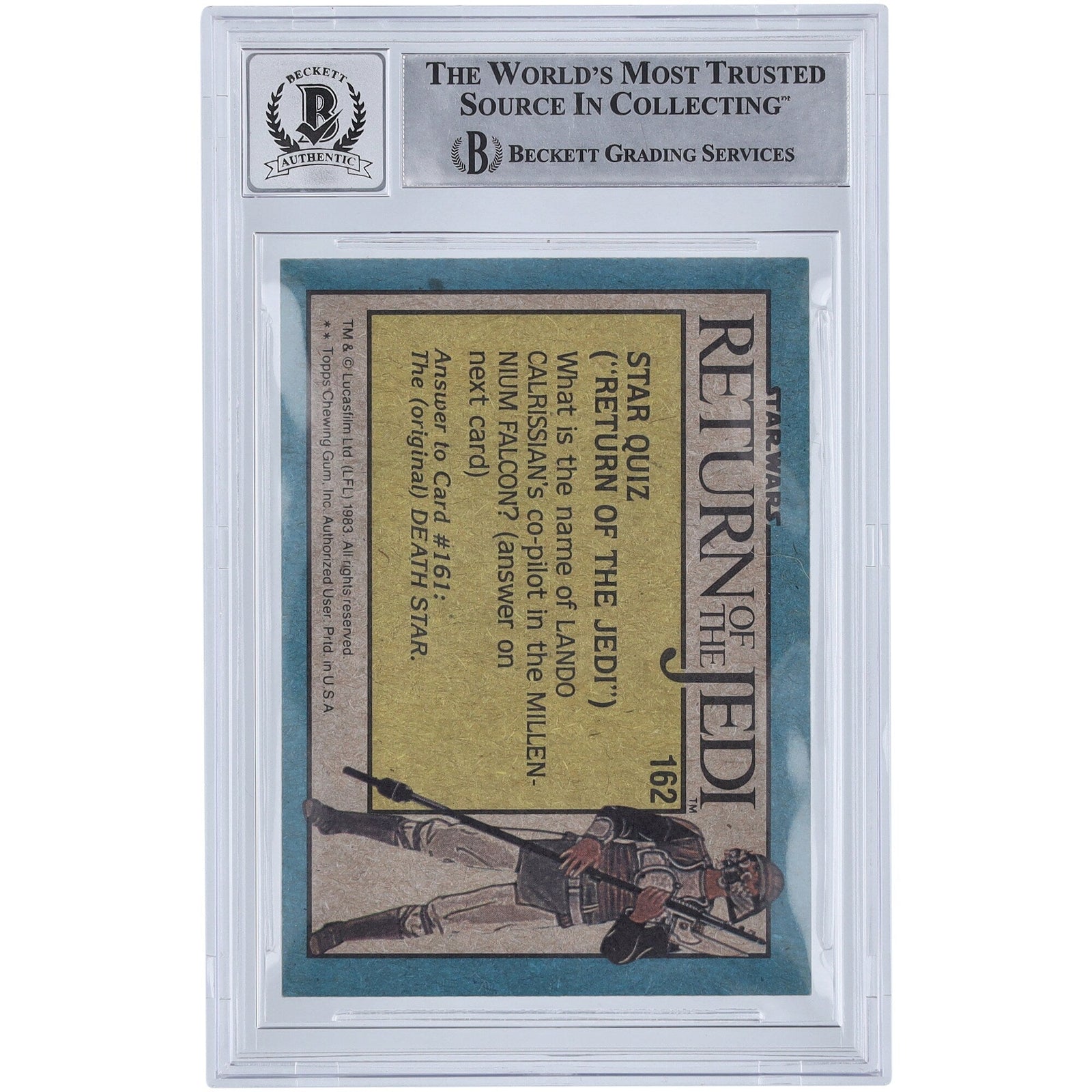 Ira Keeler Star Wars Autographed 1983 Topps Return of the Jedi 162 BGS Authenticated 10 Card - The Ballers Bank