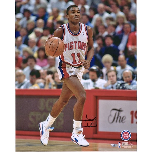 Isiah Thomas Detroit Pistons Fanatics Authentic Autographed 16" x 20" Dribbling in White Photograph - The Ballers Bank