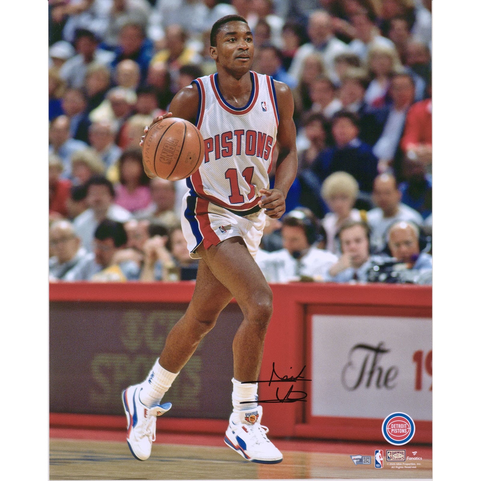 Isiah Thomas Detroit Pistons Fanatics Authentic Autographed 16" x 20" Dribbling in White Photograph - The Ballers Bank