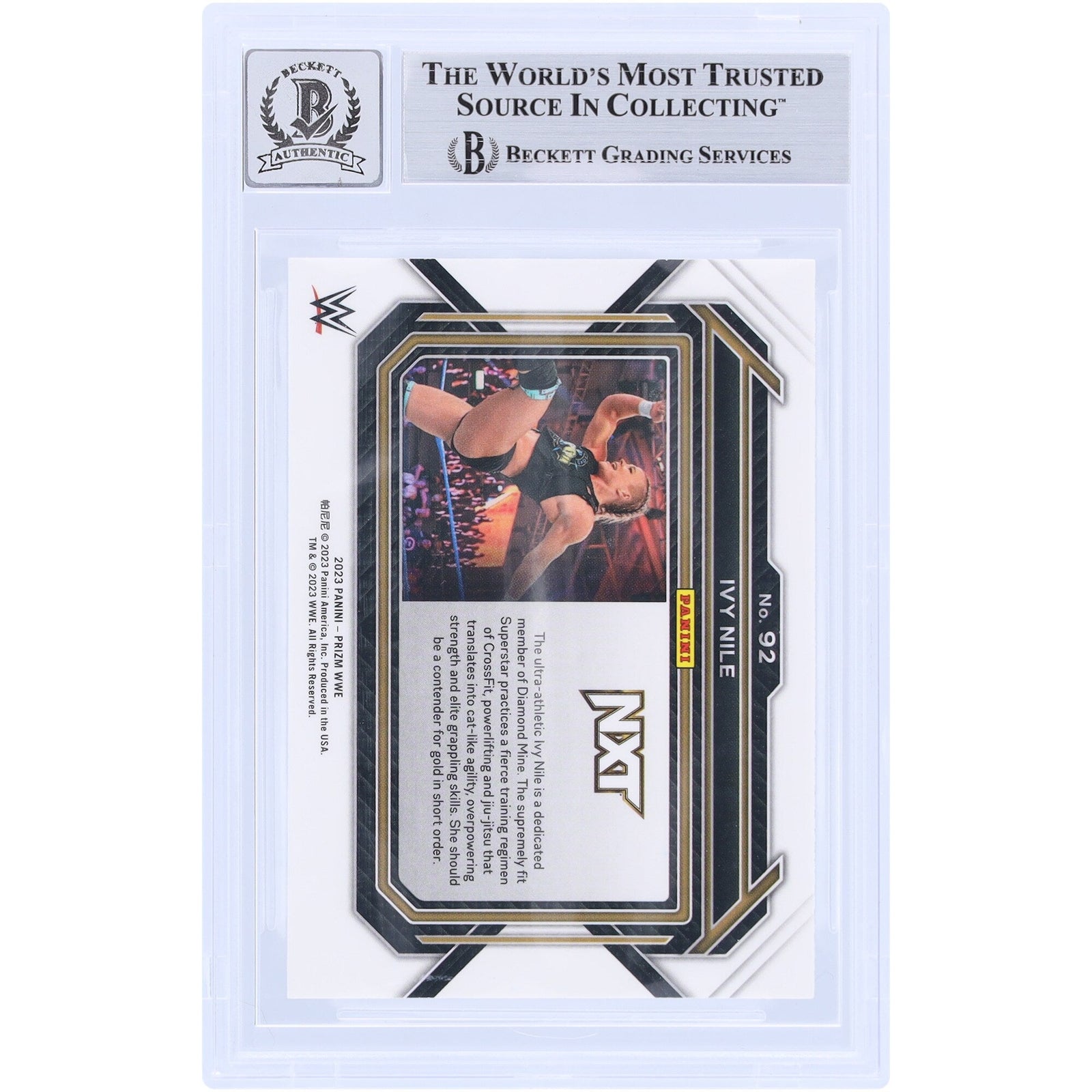 Ivy Nile Autographed 2023 Panini Prizm 92 Beckett Fanatics Witnessed Authenticated 10 Card - The Ballers Bank
