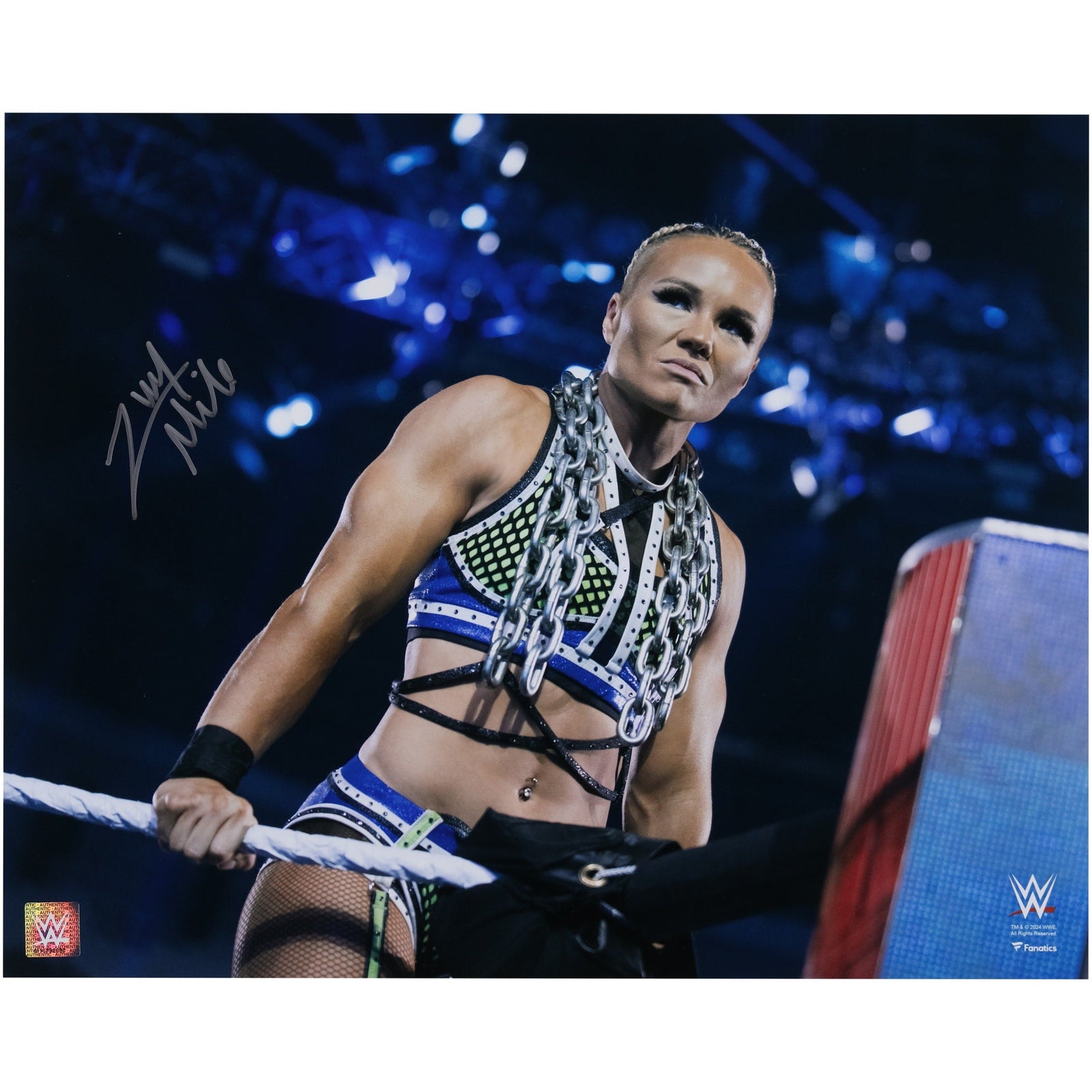 Ivy Nile WWE Autographed Fanatics Authentic 16" x 20" Standing on Ropes Photograph - The Ballers Bank