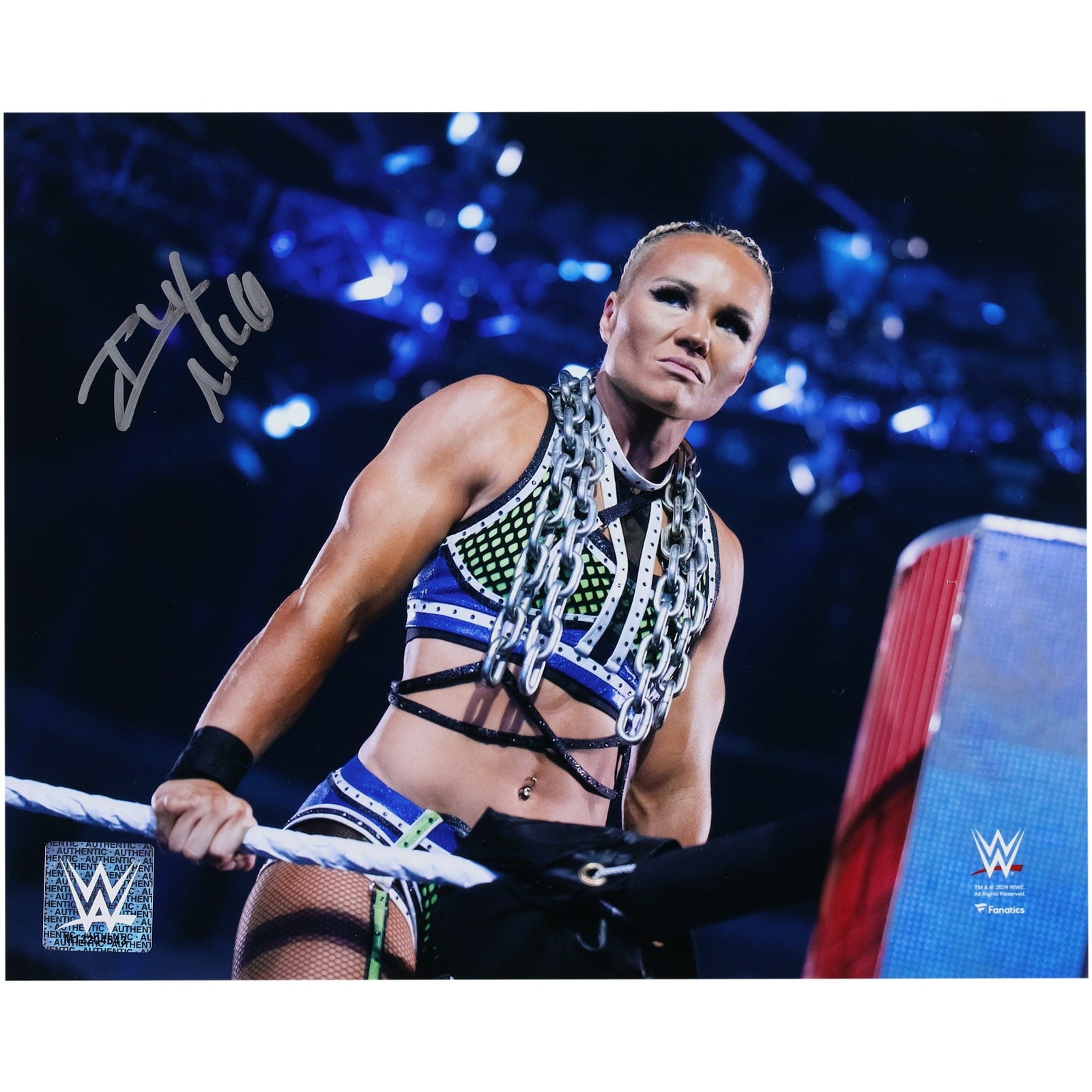 Ivy Nile WWE Autographed Fanatics Authentic 8" x 10" Standing on Ropes Photograph - The Ballers Bank