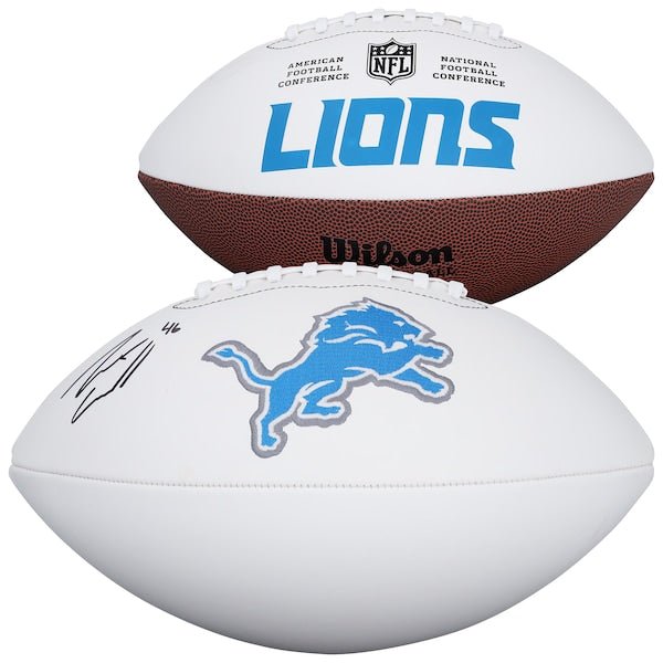 Jack Campbell Detroit Lions Autographed Fanatics Authentic Wilson White Panel Football - The Ballers Bank