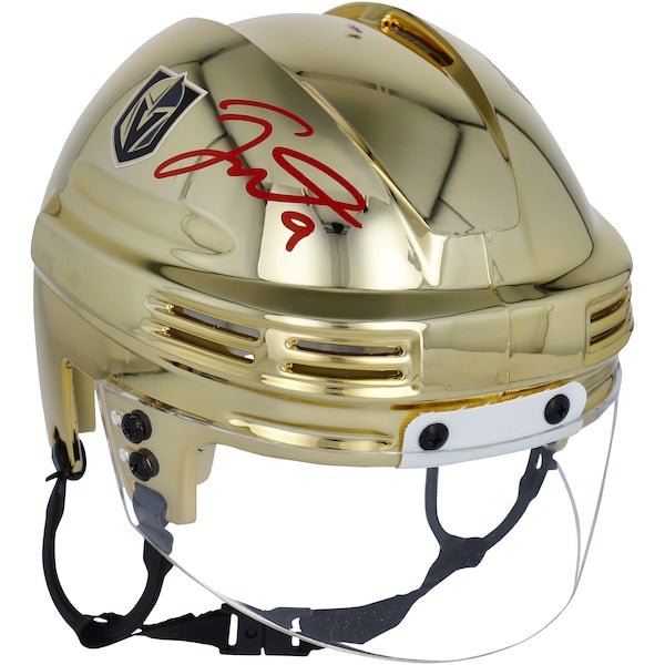 Jack Eichel Vegas Golden Knights Fanatics Authentic Autographed Gold Chrome Mini Helmet - The Ballers Bank
