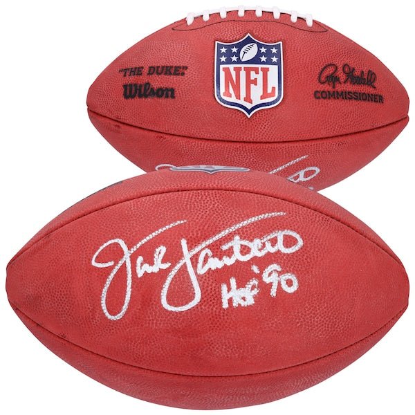 Jack Lambert Pittsburgh Steelers Autographed Fanatics Authentic Wilson Duke Full Color Football with "HOF 90" Inscription - The Ballers Bank