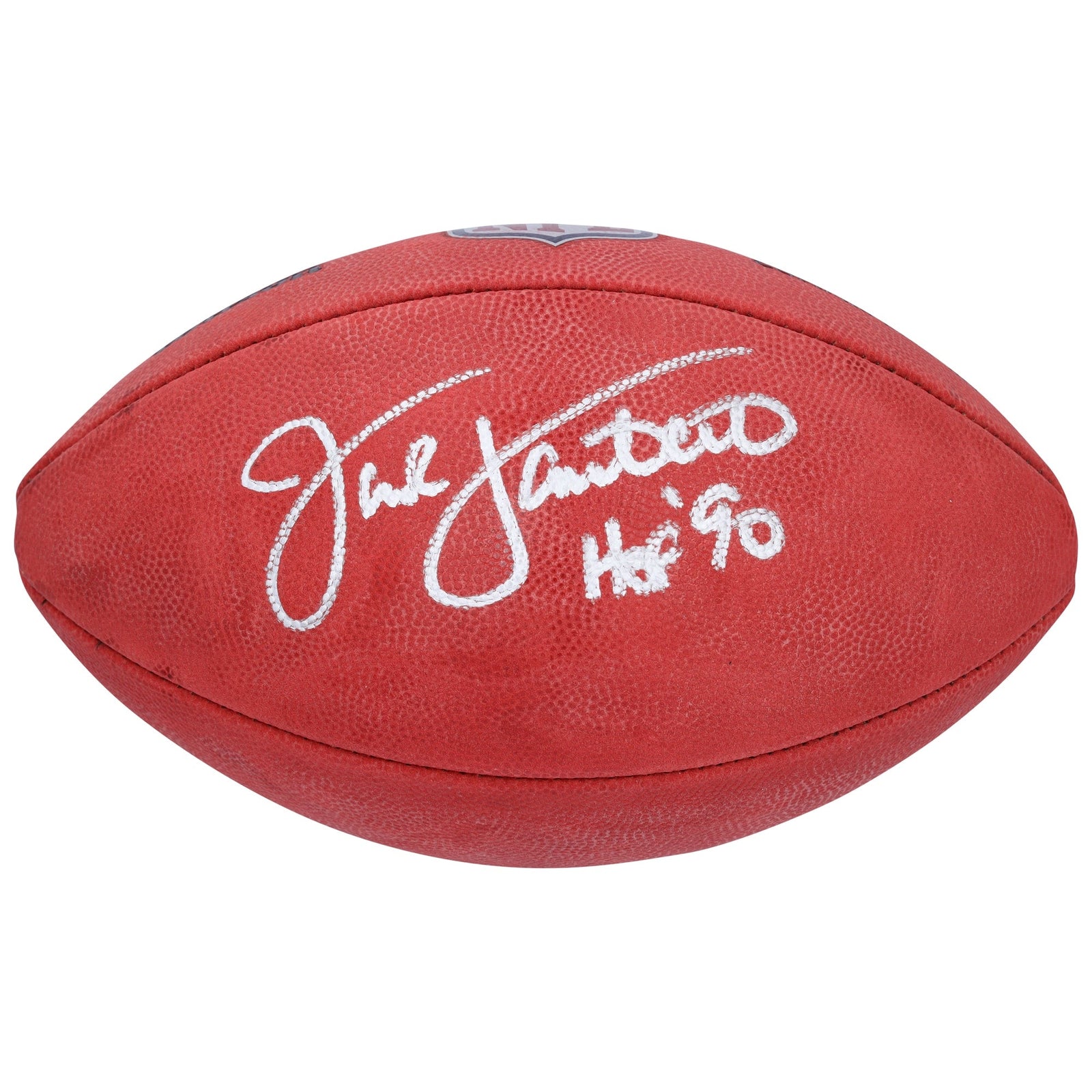 Jack Lambert Pittsburgh Steelers Autographed Fanatics Authentic Wilson Duke Full Color Football with "HOF 90" Inscription - The Ballers Bank