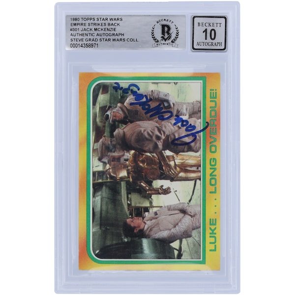 Jack McKenzie Star Wars Autographed 1980 Topps The Empire Strikes Back 301 BGS Authenticated 10 Card - The Ballers Bank