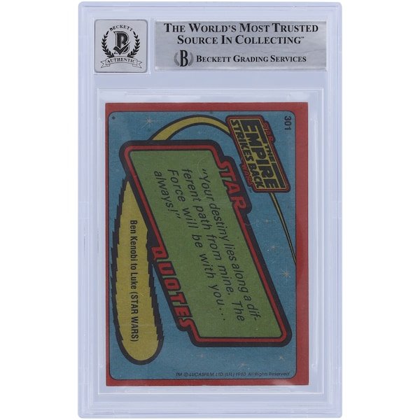 Jack McKenzie Star Wars Autographed 1980 Topps The Empire Strikes Back 301 BGS Authenticated 10 Card - The Ballers Bank