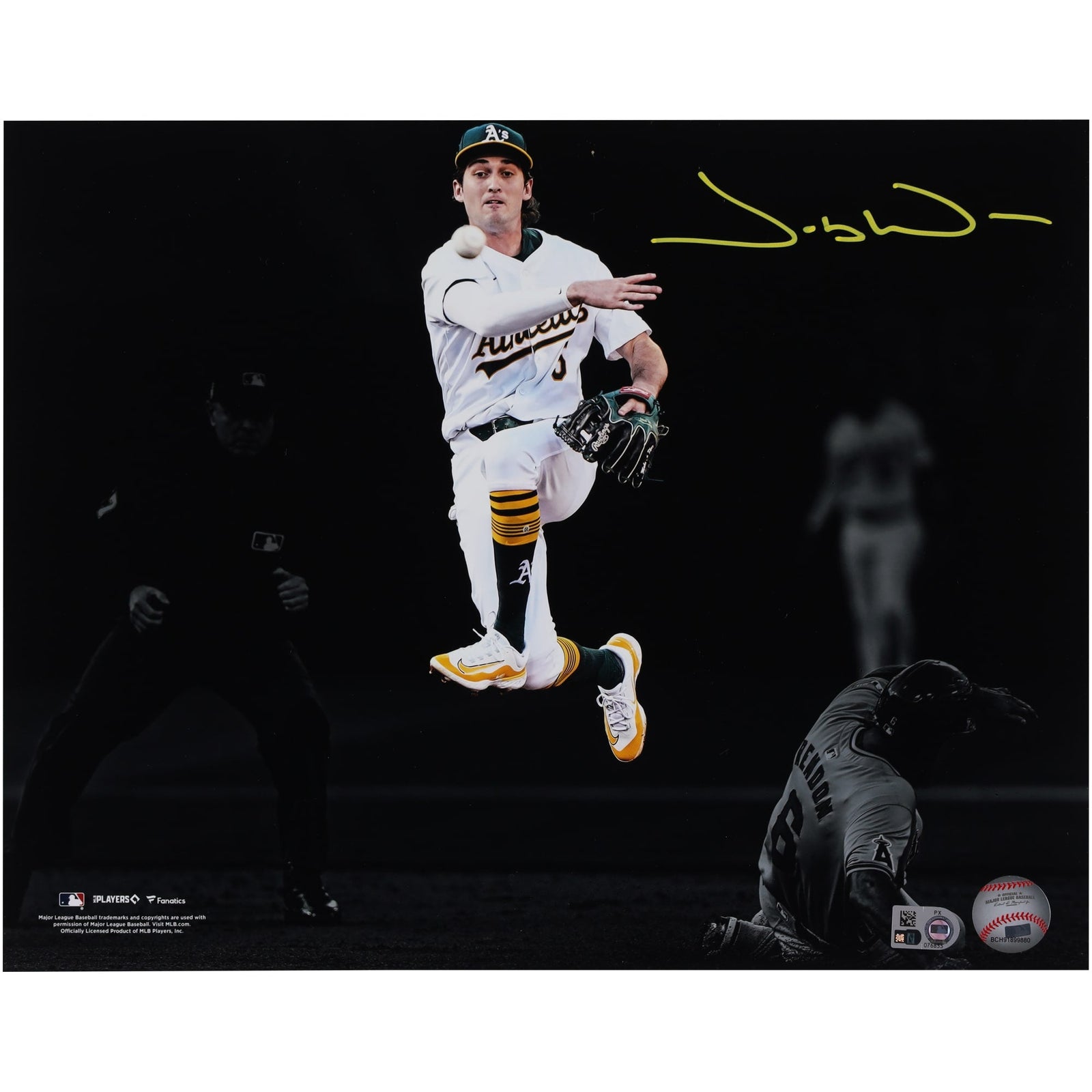 Jacob Wilson Athletics Autographed Fanatics Authentic 11" x 14" Jump Throw Spotlight Photograph - The Ballers Bank