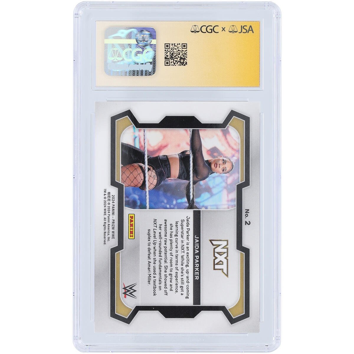 Jaida Parker WWE Autographed 2024 Panini Prizm 2 CGC Fanatics Witnessed Authenticated 9/10 Card - The Ballers Bank