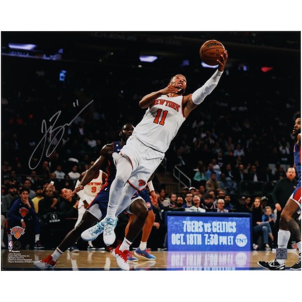 Jalen Brunson New York Knicks Autographed Fanatics Authentic 16" x 20" Layup in White Photograph - The Ballers Bank