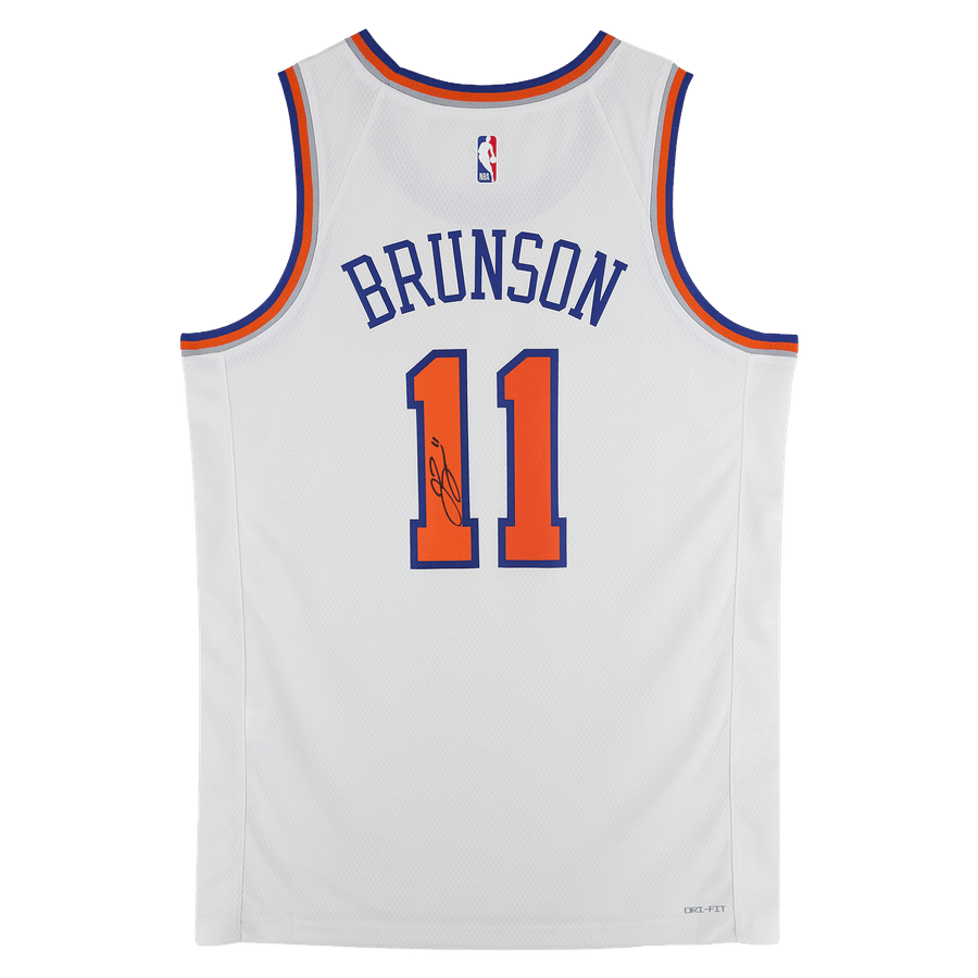 Jalen Brunson New York Knicks Autographed Fanatics Authentic White Nike Association Edition Swingman Jersey - The Ballers Bank