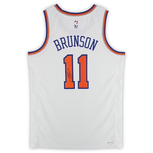 Jalen Brunson New York Knicks Autographed Fanatics Authentic White Nike Association Edition Swingman Jersey - The Ballers Bank