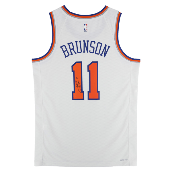 Jalen Brunson New York Knicks Autographed Fanatics Authentic White Nike Association Edition Swingman Jersey - The Ballers Bank