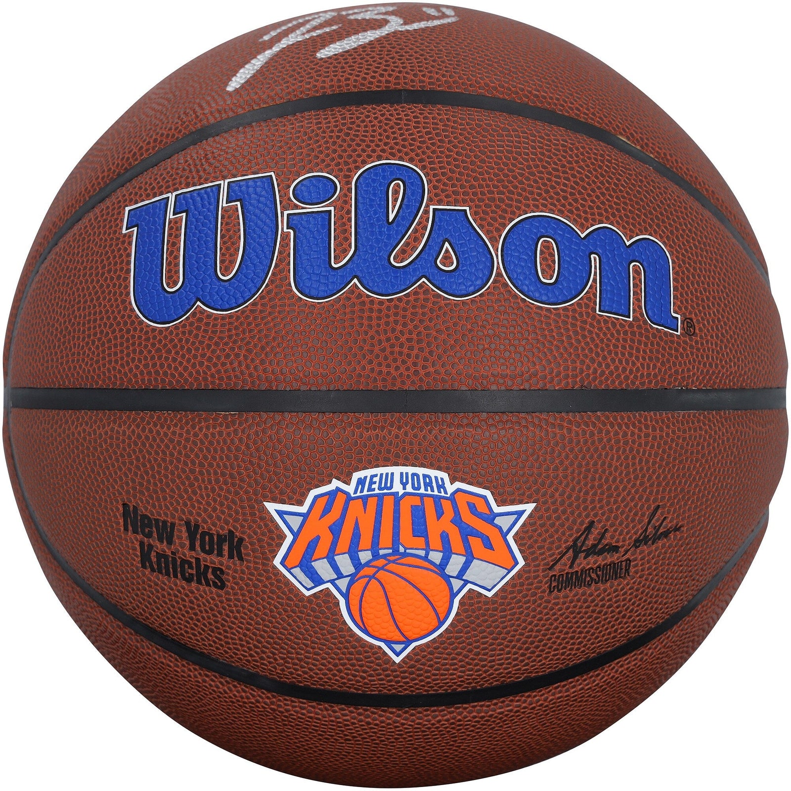 Jalen Brunson New York Knicks Autographed Fanatics Authentic Wilson Alliance Team Logo Basketball - The Ballers Bank