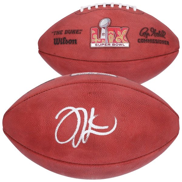 Jalen Hurts Philadelphia Eagles Autographed Fanatics Authentic Super Bowl LIX Wilson Duke Football - The Ballers Bank