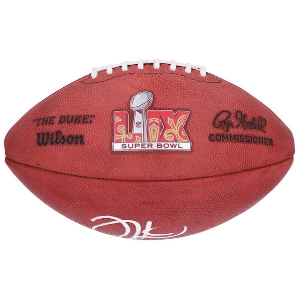 Jalen Hurts Philadelphia Eagles Autographed Fanatics Authentic Super Bowl LIX Wilson Duke Football - The Ballers Bank